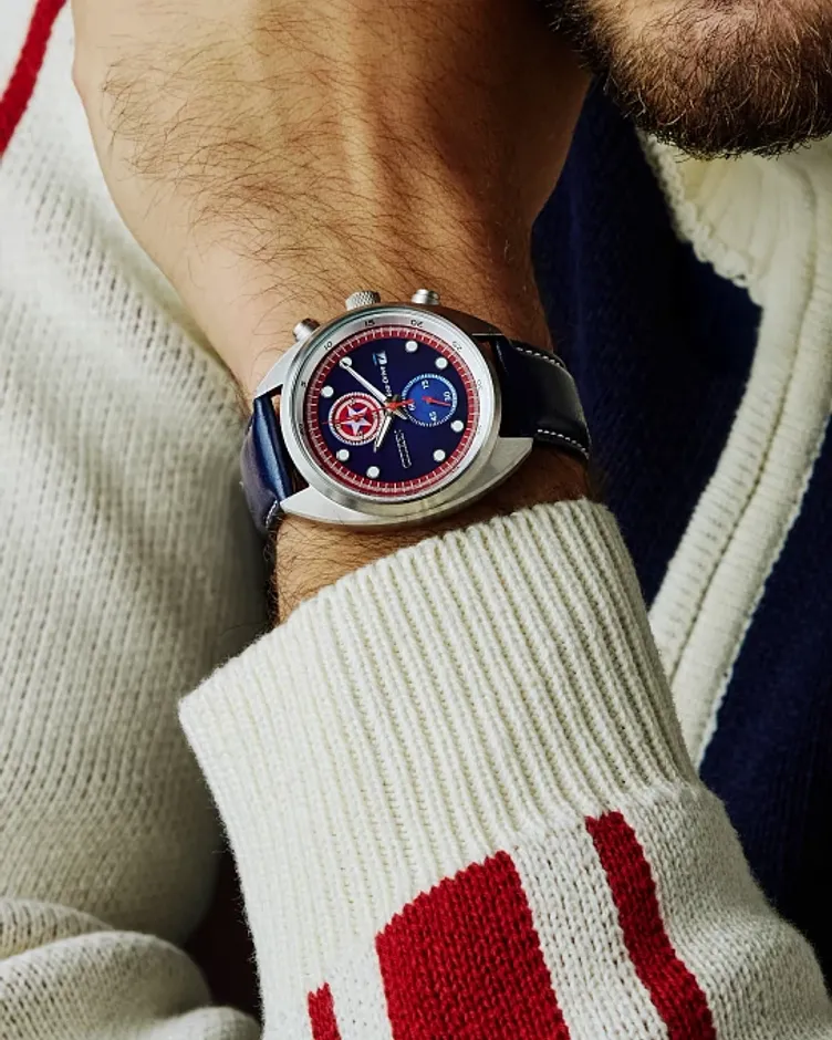 Captain America 85th Anniversary Blue Dial Leather Strap CA7046 Captain America 85th Anniversary Blue Dial Leather Strap CA7046